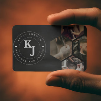 Carte De Visite Minimalist Black and White Barbershop Modern