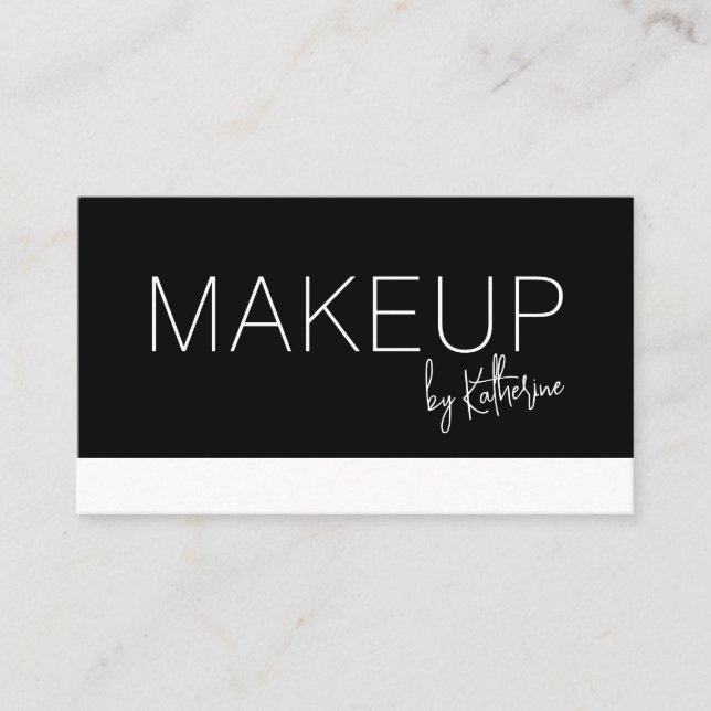 Carte De Visite Minimalist Black White Makeup Business Card (Devant)