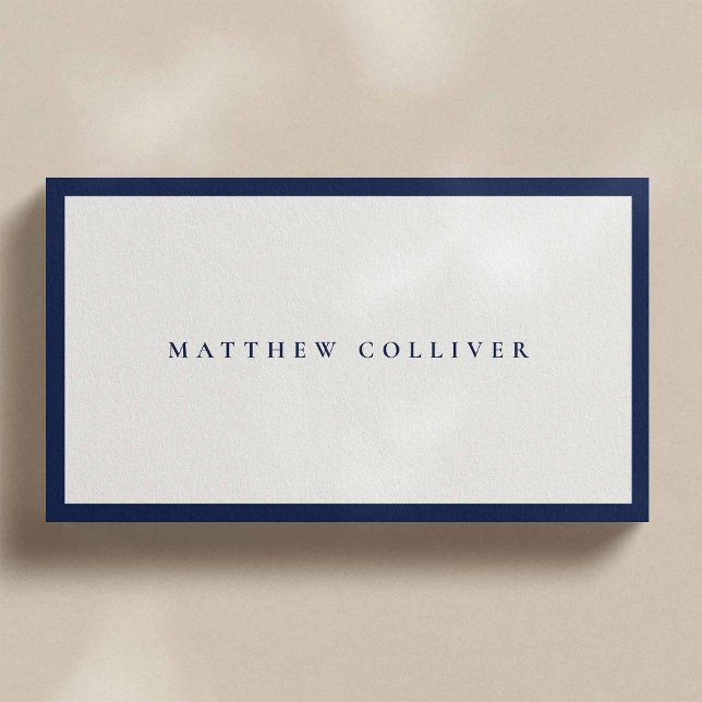 Carte De Visite Minimalist Blue Frame Luxury Business Card (Créateur téléchargé)