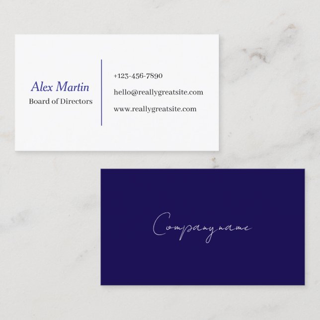 Carte De Visite Minimalist Business Card for Professionals (Devant / Derrière)