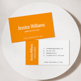 Carte De Visite Minimalist Customizable Professional Orange