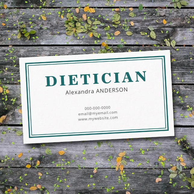 Carte De Visite Minimalist Dietitian (Minimalist Dietitian Business Card)