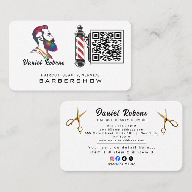 Carte De Visite Minimalist Elegant Hair Stylist (Devant / Derrière)