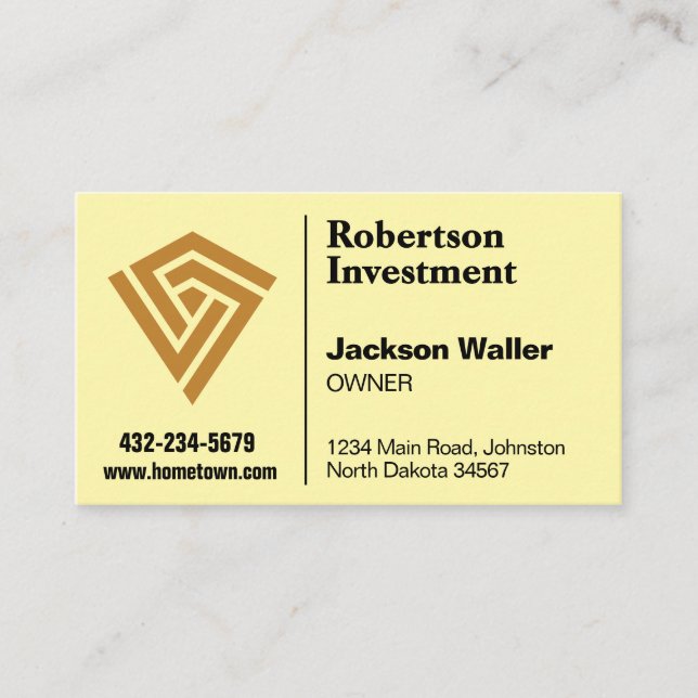 Carte De Visite Minimalist Logo Calling Card for Any Business (Devant)