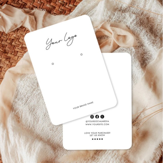 Carte De Visite Minimalist Logo Earring Display Card (Créateur téléchargé)