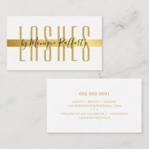 Carte De Visite MINIMALIST LUXE élégant faux bande de feuille d'or