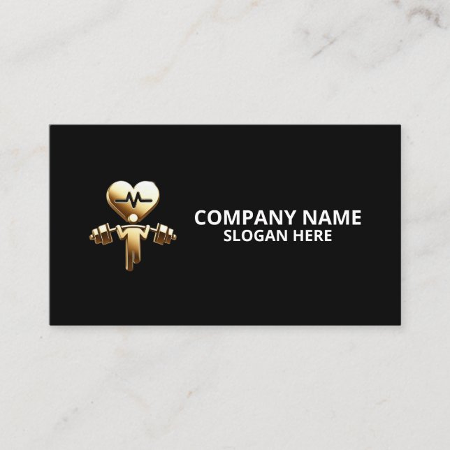 Carte De Visite Minimalist Luxury Gym Trainer Coach Weight Fitness (Devant)