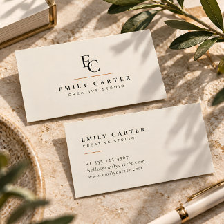 Carte De Visite Minimalist Personalized Monogram Modern