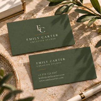 Carte De Visite Minimalist Personalized Monogram Modern