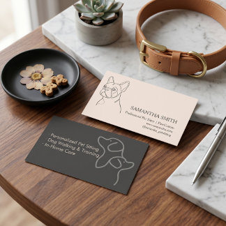Carte De Visite Minimalist Pet Sitter Business Card | Quiet Luxury