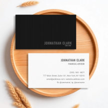Minimalist Pinstripe Black & White Business Card