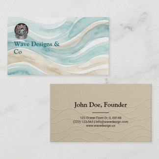 Carte De Visite Minimalist Sand & Wave Business Card Design