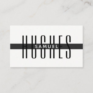 Carte De Visite MINIMALIST simple nom masculin noir blanc mono