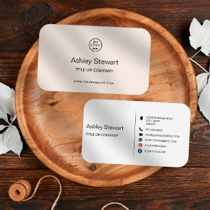 Carte De Visite Minimalist Social media Logo Website Blush Pink