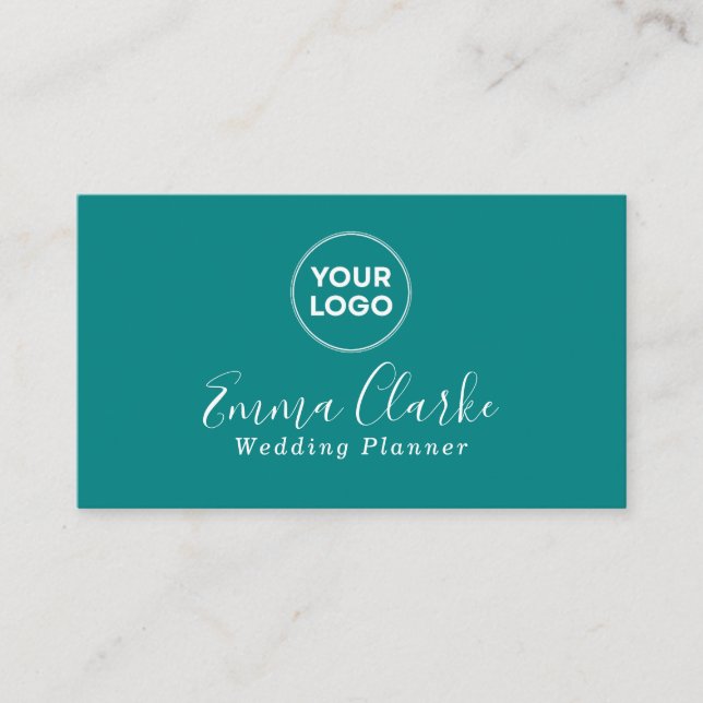 Carte De Visite Minimalist Teal Green Scan Code Business Card (Devant)