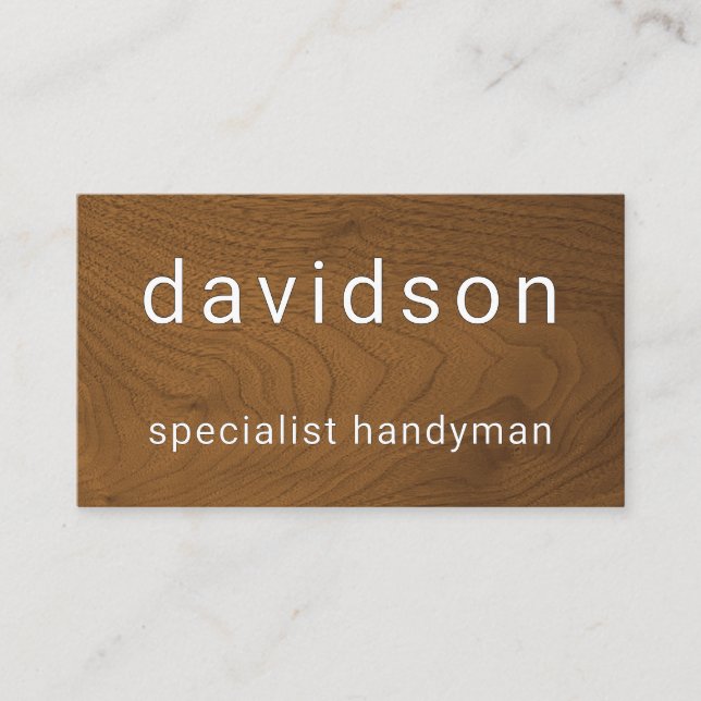 Carte De Visite Minimalist Timber Wood Interior Design (Devant)