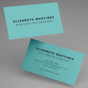 Carte De Visite Minimaliste Aqua Moderne Professionnel Customisé