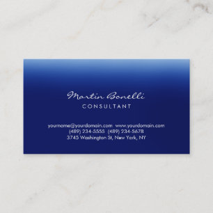 Carte de visite minimaliste blanc bleu-foncé de