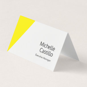 Carte De Visite Minimaliste blanc jaune clair simple