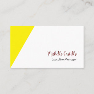 Carte De Visite Minimaliste blanc jaune simple écrit à la main