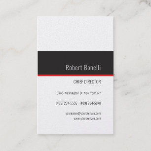 Carte De Visite Minimaliste Blanc Rouge Gris Moderne Perle