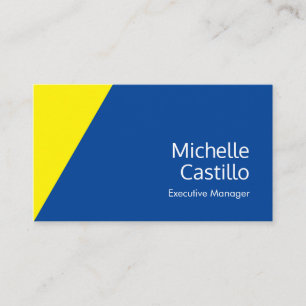 Carte De Visite Minimaliste bleu profond jaune vif clair simple