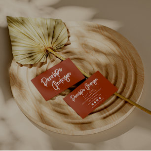 Carte De Visite Minimaliste Burn Orange Boho Moderne Terracotta