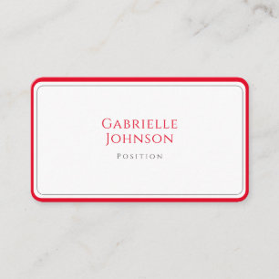 Carte De Visite Minimaliste Cerise Blanche Rouge Simple Élégant Gr