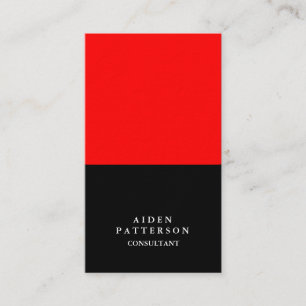 Carte De Visite Minimaliste créatif noir rouge moderne élégant