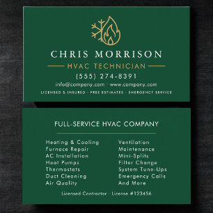 Carte De Visite Minimaliste CVC Or Vert Moderne
