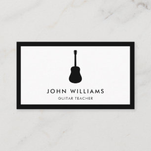 Carte De Visite Minimaliste de guitare acoustique de musicien