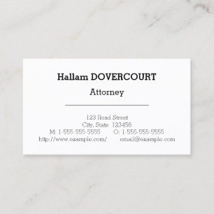 Carte de visite minimaliste du procureur