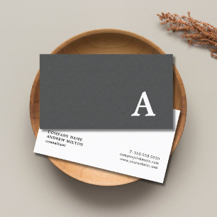 Carte De Visite Minimaliste Élégant Texture Gris Consultant