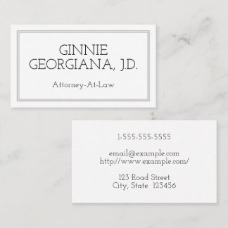 Carte de visite minimaliste et moderne du procureu