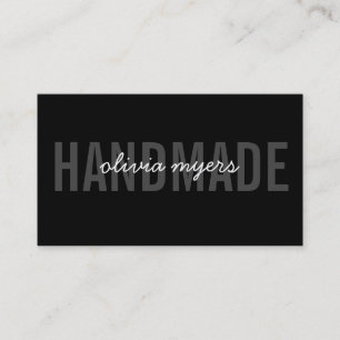 Carte De Visite MINIMALISTE FAIT À LA MAIN simple blanc gris noir