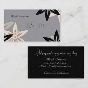 Carte de visite minimaliste florale terreuse pour 