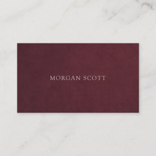 Carte De Visite Minimaliste Luxe Texture de Daim Bourguignon