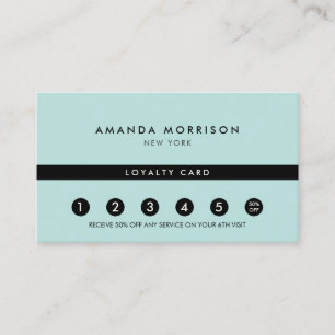 Carte De Visite Minimaliste Luxe Vert Menthe Fidélité