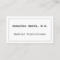 Carte de visite minimaliste Médicale praticien