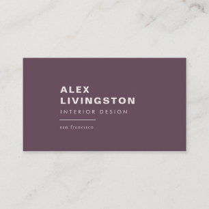 Carte De Visite Minimaliste Moderne Chic Créatif Violet Aubergine