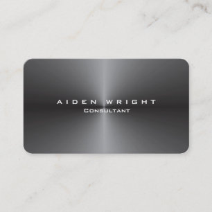 Carte De Visite Minimaliste moderne élégant gris métallique