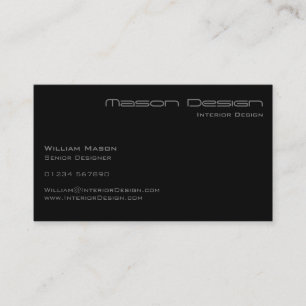 Carte de visite minimaliste moderne en noir unique