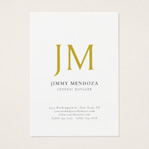 Carte de visite minimaliste moderne en or avec mon