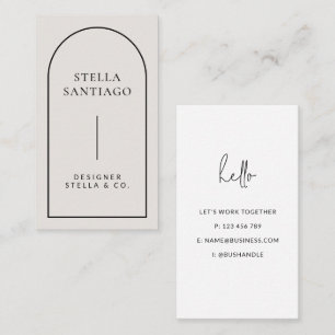 Carte de visite minimaliste moderne gris noir