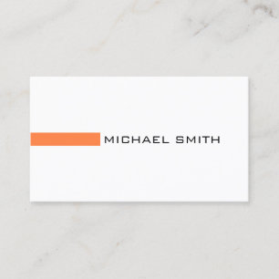Carte De Visite Minimaliste Moderne Mango Tango et Blanc