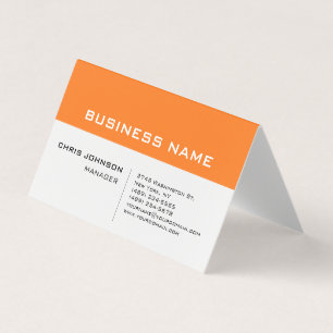 Carte De Visite Minimaliste moderne orange blanc