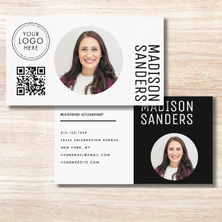 Carte De Visite Minimaliste Moderne Photo QR Simple Professionnel