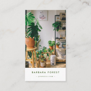 Carte De Visite minimaliste moderne Plante vert jardin Qr Code