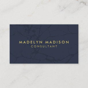 Carte De Visite Minimaliste Moderne Professionnel Or Marine Bleu