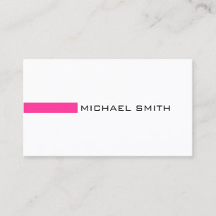 Carte De Visite Minimaliste moderne rose chaud Élégant blanc